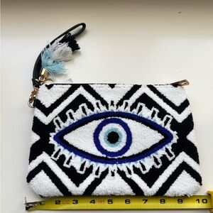 Aldo Black and White Eye Design Clutch